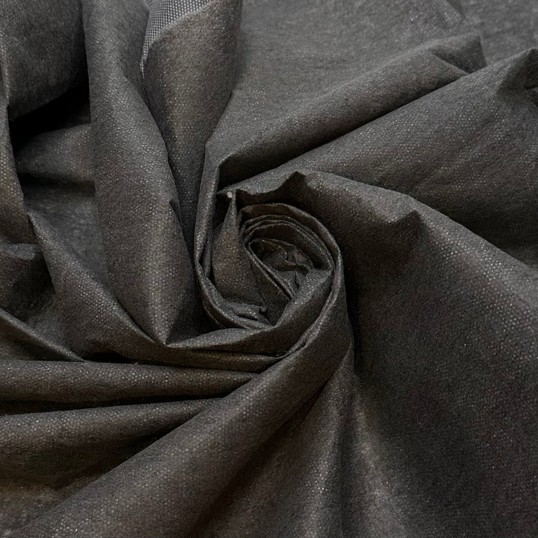 Planning A Big BBQ - Iron On Interfacing Synthetic Blend Woven - Grey - 1.4M Bundle - True Deadstock fabric Fabric by private - Sustainable Textile | FABCYCLE