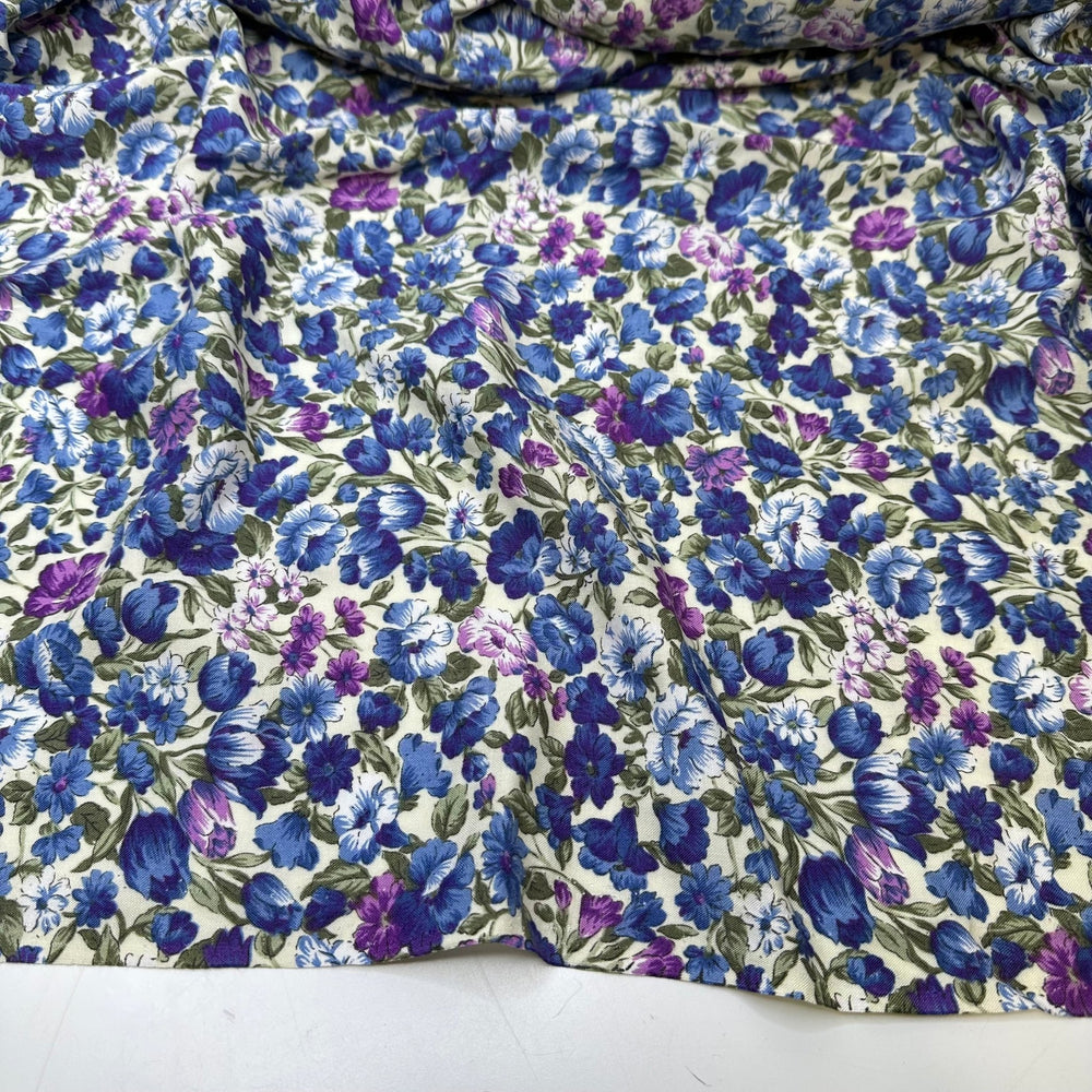 Planning A Spring Wedding - Cotton/Bamboo Woven - Blue Multi Floral - 3M Bundle - True Deadstock fabric Fabric by private - Sustainable Textile | FABCYCLE