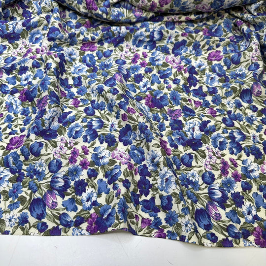 Planning A Spring Wedding - Cotton/Bamboo Woven - Blue Multi Floral - 3M Bundle - True Deadstock fabric Fabric by private - Sustainable Textile | FABCYCLE