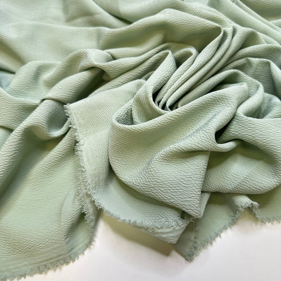 Planning A Yard Sale - Polyester Blend Woven - Light Green - 1.45M Bundle - True Deadstock fabric Fabric by private - Sustainable Textile | FABCYCLE