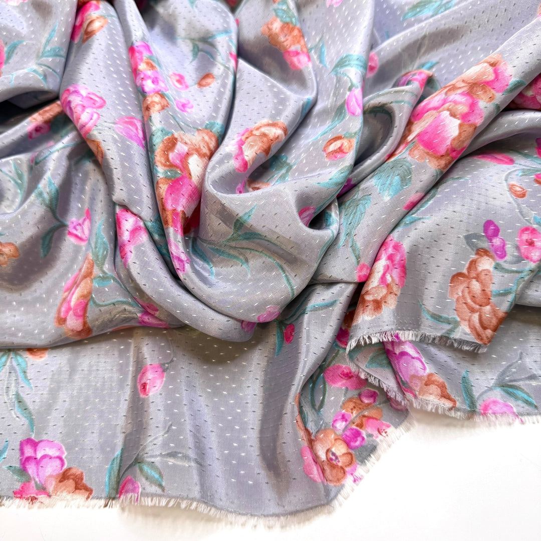 Planning Every Detail - Poly Woven - Light Grey Multi Floral - 2.8M Bundle - True Deadstock fabric Fabric by private - Sustainable Textile | FABCYCLE