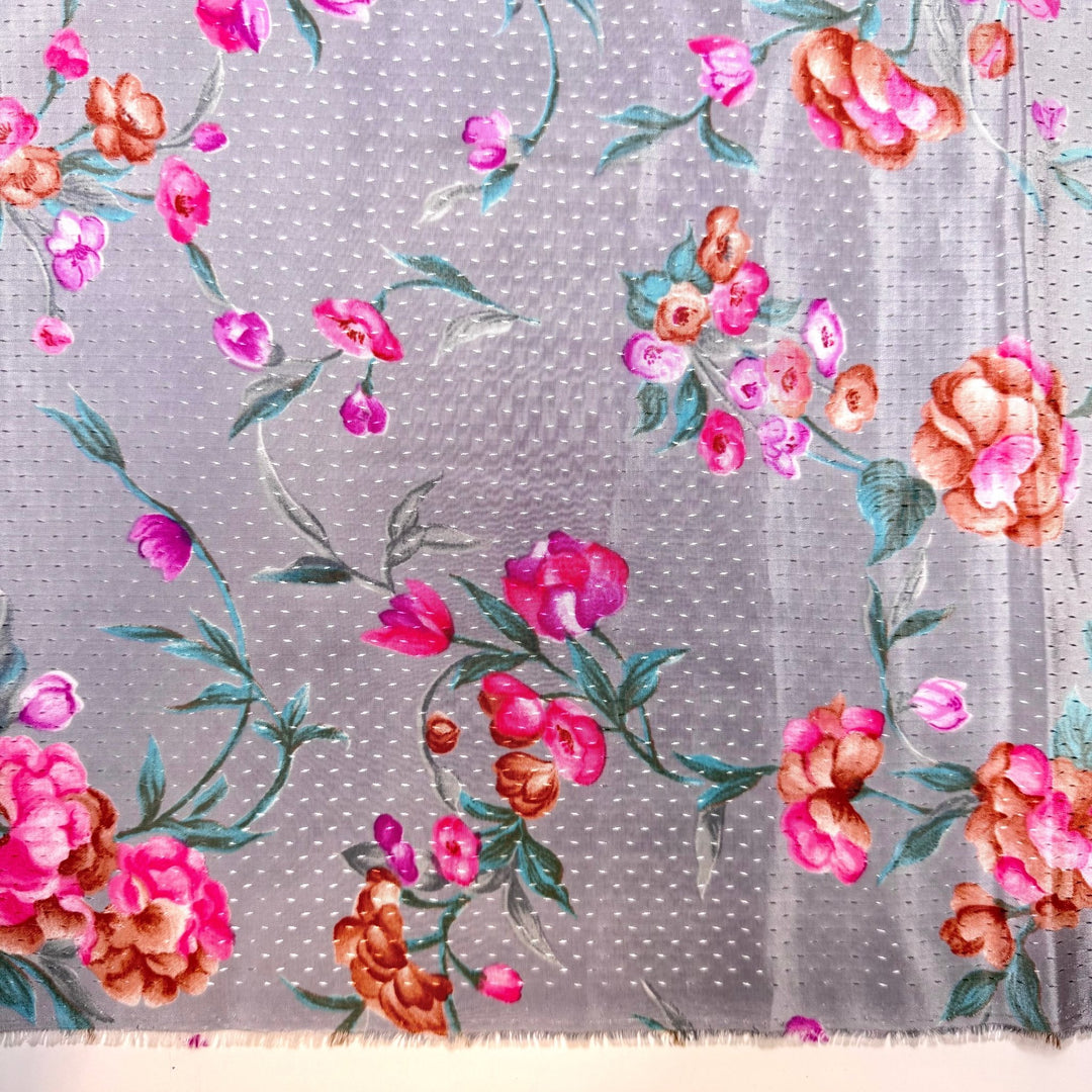 Planning Every Detail - Poly Woven - Light Grey Multi Floral - 2.8M Bundle - True Deadstock fabric Fabric by private - Sustainable Textile | FABCYCLE