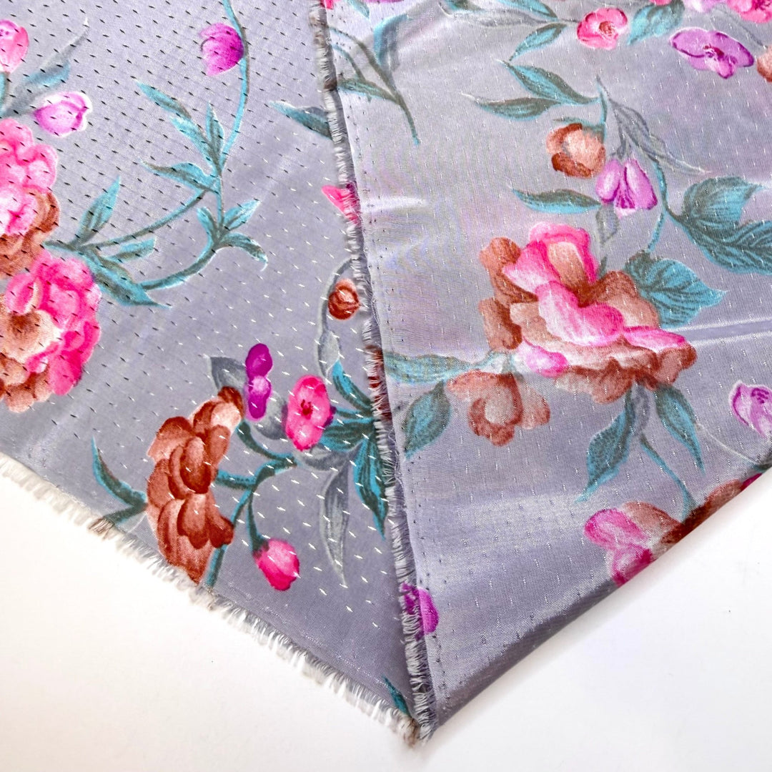 Planning Every Detail - Poly Woven - Light Grey Multi Floral - 2.8M Bundle - True Deadstock fabric Fabric by private - Sustainable Textile | FABCYCLE