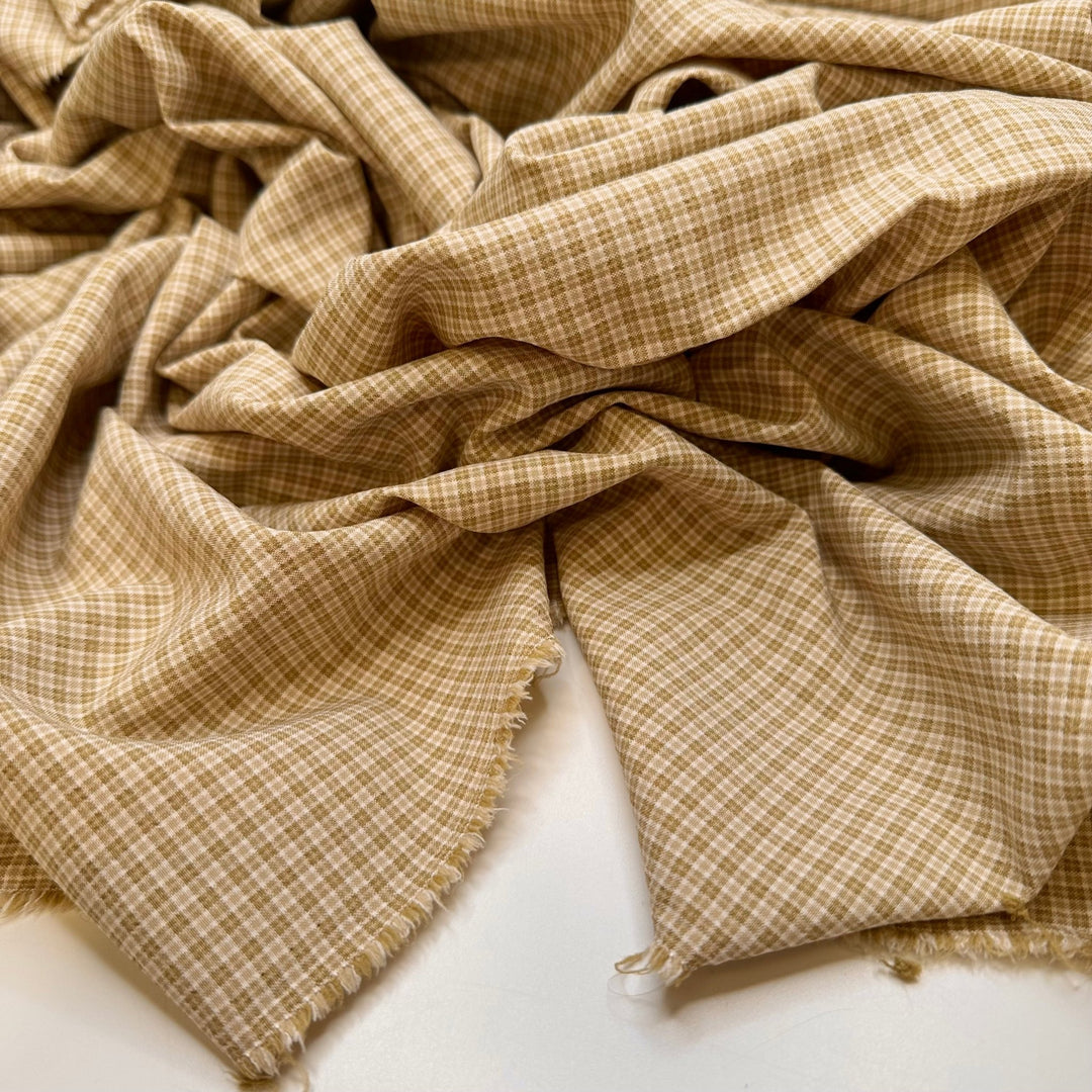 Planning My Next Quilt - Polyester Blend Woven - Light Yellow/Beige Plaid - 2.25M Bundle - True Deadstock fabric Fabric by private - Sustainable Textile | FABCYCLE