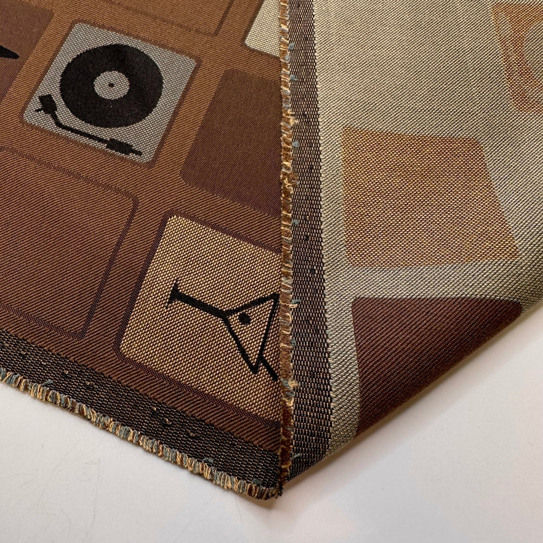 Planning The Family Vacation - Cotton/Poly Woven - Brown Multi Geometric - 0.7M Bundle - True Deadstock fabric Fabric by private - Sustainable Textile | FABCYCLE