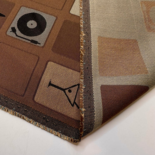 Planning The Family Vacation - Cotton/Poly Woven - Brown Multi Geometric - 0.7M Bundle - True Deadstock fabric Fabric by private - Sustainable Textile | FABCYCLE