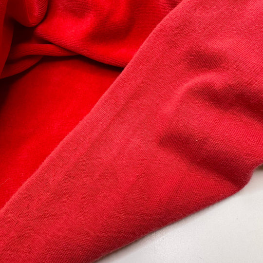 Planning To WFH - Low Pile Knitted Velour Cotton Knit - Light Red - 2.35M Bundle - True Deadstock fabric Fabric by private - Sustainable Textile | FABCYCLE
