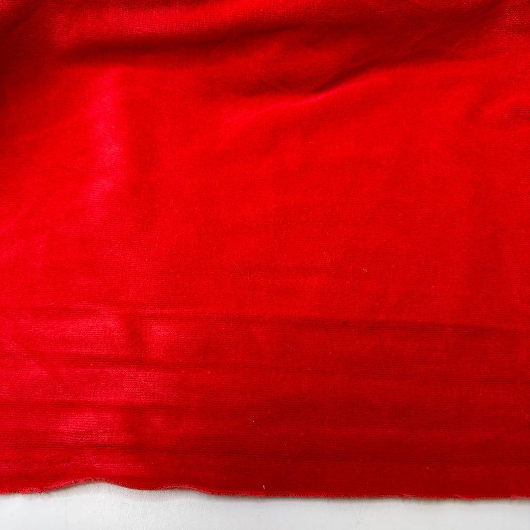 Planning To WFH - Low Pile Knitted Velour Cotton Knit - Light Red - 2.35M Bundle - True Deadstock fabric Fabric by private - Sustainable Textile | FABCYCLE