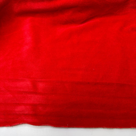 Planning To WFH - Low Pile Knitted Velour Cotton Knit - Light Red - 2.35M Bundle - True Deadstock fabric Fabric by private - Sustainable Textile | FABCYCLE