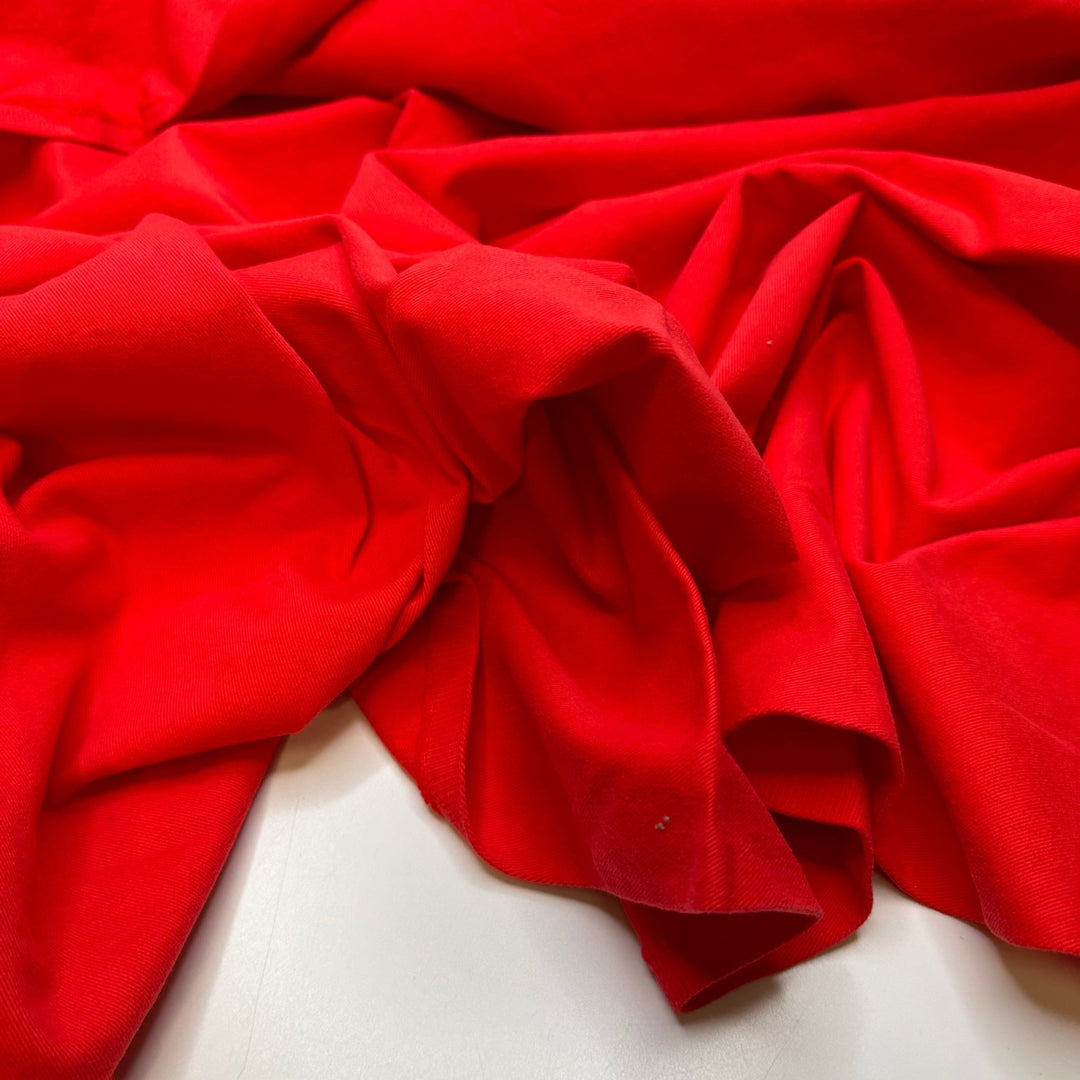 Planting An Apple Tree - Brushed Cotton Woven - Red - 1M Bundle - True Deadstock fabric Fabric by private - Sustainable Textile | FABCYCLE