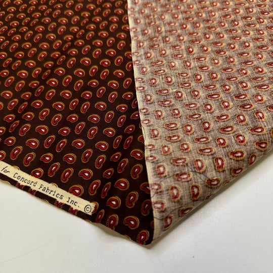 Planting Seeds - Cotton Woven - Brown Multi Paisley - 2.4M Bundle - True Deadstock fabric Fabric by private - Sustainable Textile | FABCYCLE