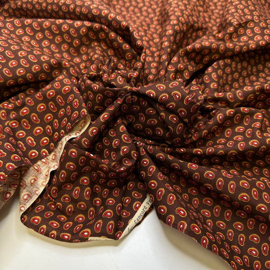 Planting Seeds - Cotton Woven - Brown Multi Paisley - 2.4M Bundle - True Deadstock fabric Fabric by private - Sustainable Textile | FABCYCLE