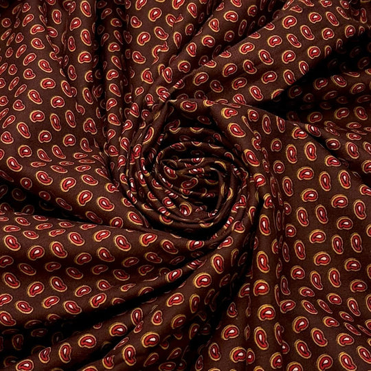 Planting Seeds - Cotton Woven - Brown Multi Paisley - 2.4M Bundle - True Deadstock fabric Fabric by private - Sustainable Textile | FABCYCLE