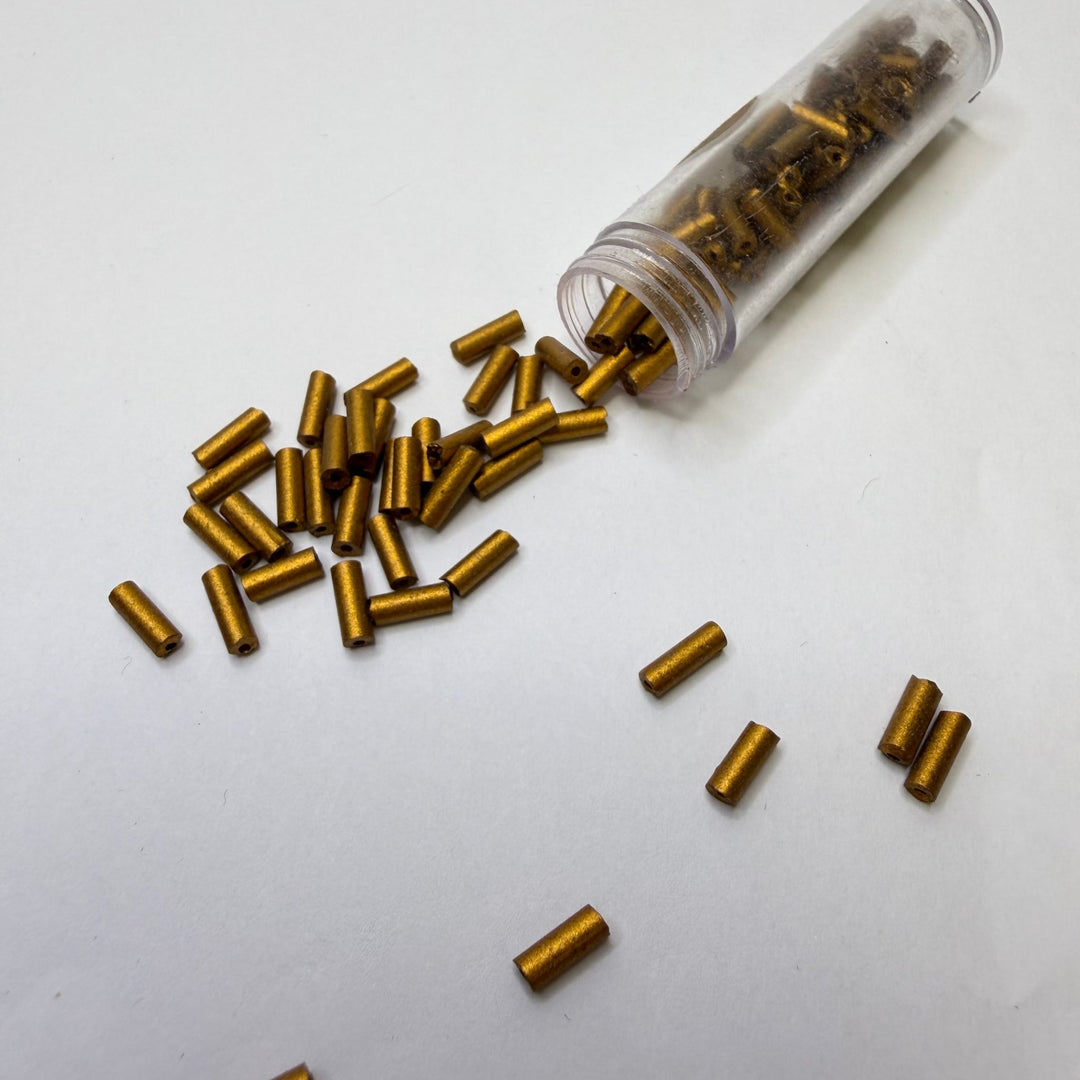 Plastic Bugle Beads Beads - Gold - 20 Pack - True Deadstock supplies Fabric by private - Sustainable Textile | FABCYCLE