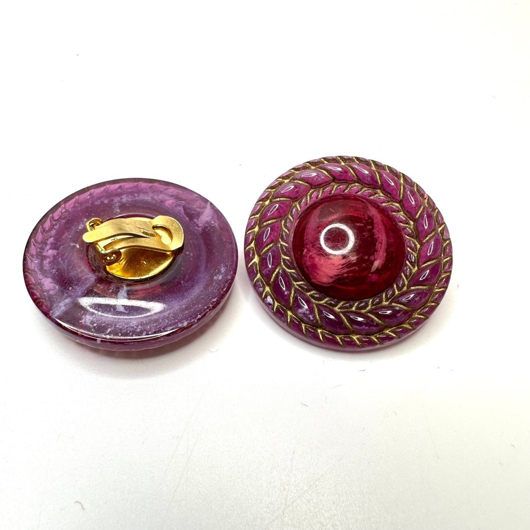 Plastic Clip On Earrings Costume Jewelry - Purple/Pink - Individual - True Deadstock supplies Fabric by private - Sustainable Textile | FABCYCLE