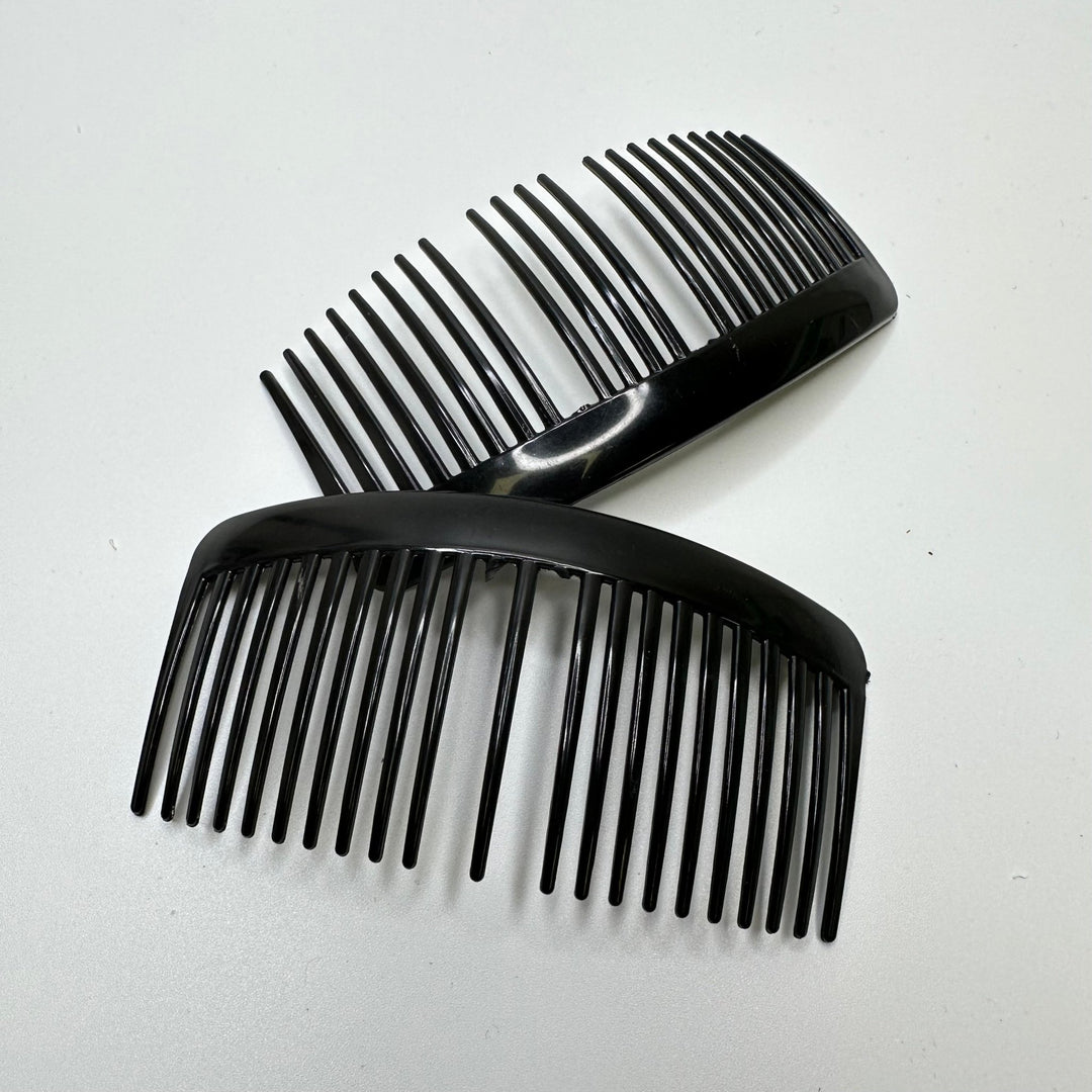 Plastic Large Hair Combs Accessories - Black - 2 Pack - True Deadstock supplies Fabric by private - Sustainable Textile | FABCYCLE
