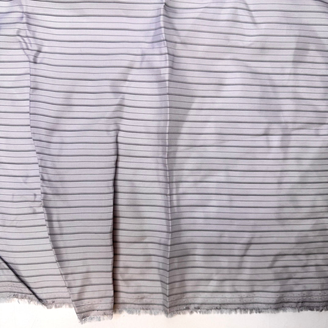Platinum Pendant - Bemberg Lining Cotton Woven - Grey Pinstripe - 1.8M Bundle - True Deadstock fabric Fabric by private - Sustainable Textile | FABCYCLE