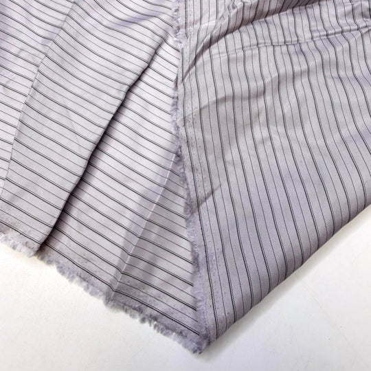 Platinum Pendant - Bemberg Lining Cotton Woven - Grey Pinstripe - 1.8M Bundle - True Deadstock fabric Fabric by private - Sustainable Textile | FABCYCLE