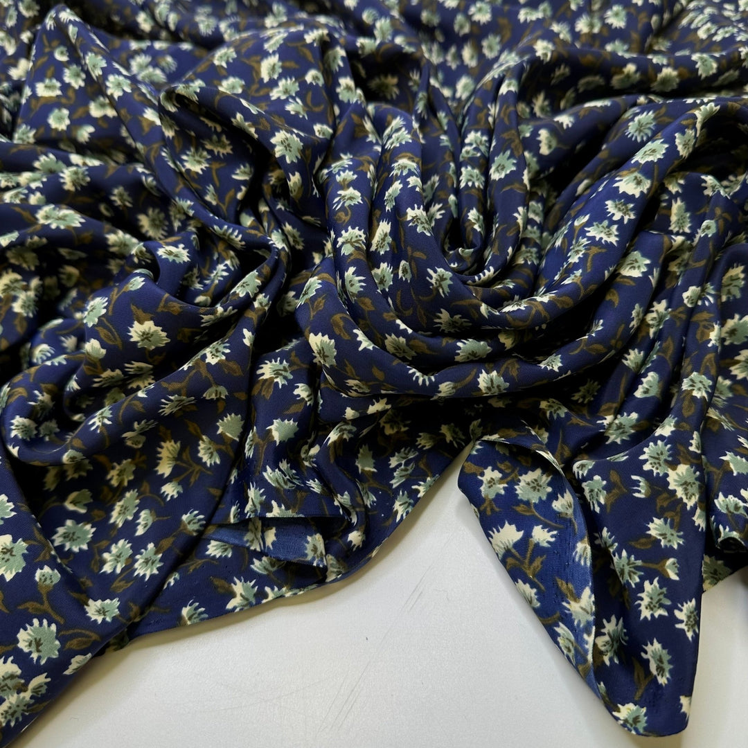 Playing Shuffleboard - Poly Woven - Navy Multi Floral - 1.5M Bundle - True Deadstock fabric Fabric by private - Sustainable Textile | FABCYCLE