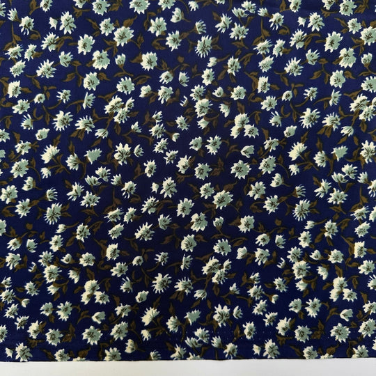 Playing Shuffleboard - Poly Woven - Navy Multi Floral - 1.5M Bundle - True Deadstock fabric Fabric by private - Sustainable Textile | FABCYCLE