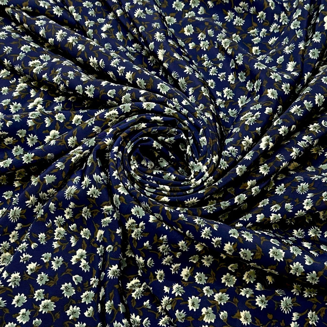 Playing Shuffleboard - Poly Woven - Navy Multi Floral - 1.5M Bundle - True Deadstock fabric Fabric by private - Sustainable Textile | FABCYCLE