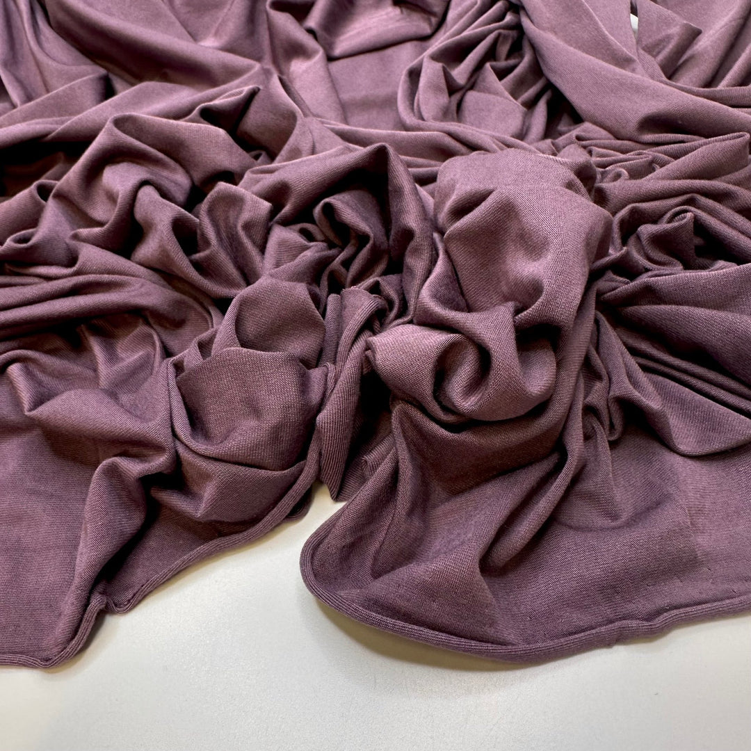 Pleasant As A Plum - Jersey Cotton/Bamboo Knit - Purple - Bundles - True Deadstock fabric Fabric by private - Sustainable Textile | FABCYCLE