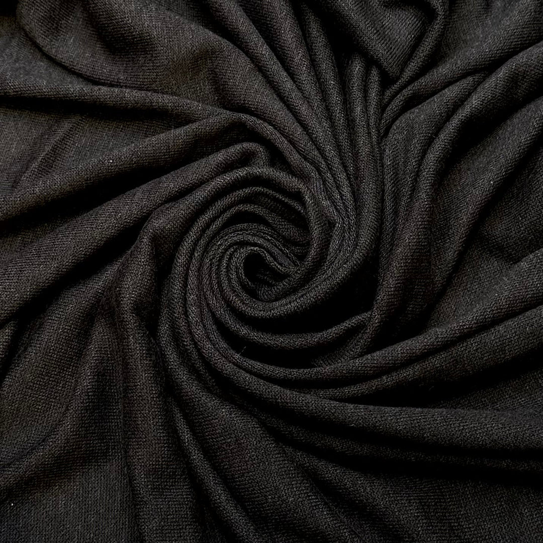 Pleasant Attitude - Sweater Knit Bamboo Blend Knit - Black - Bundles - True Deadstock fabric Fabric by private - Sustainable Textile | FABCYCLE