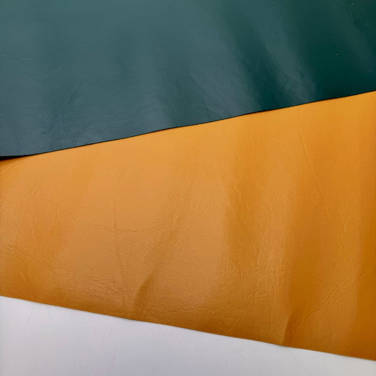 Pleather 2 Pack - Waterproof Pleather Polyester Backing PU Woven - Beige/Green - True Deadstock fabric Fabric by private - Sustainable Textile | FABCYCLE