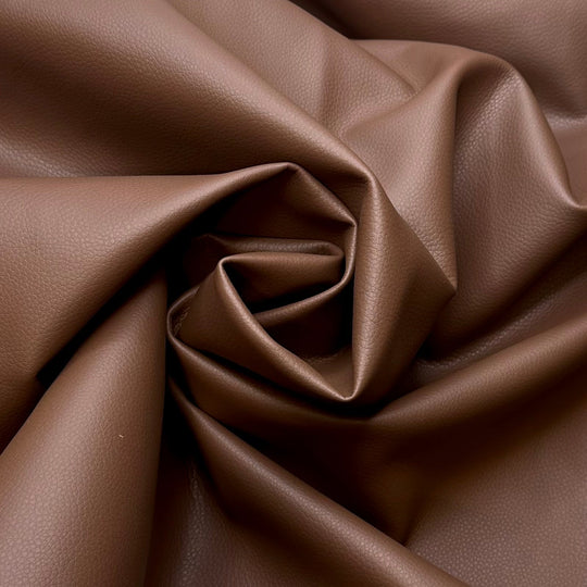 Pleather To Meet You - Waterproof Pleather Polyester Backing PU/Poly Woven - Brown - 1M Bundle - True Deadstock fabric Fabric by private - Sustainable Textile | FABCYCLE