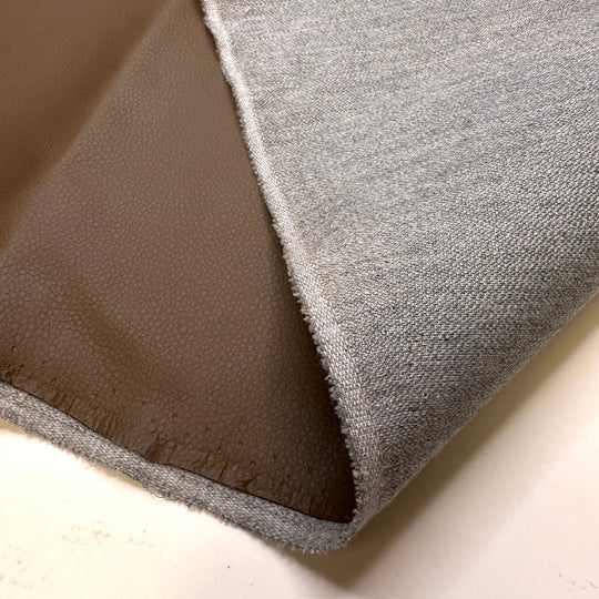 Pleather To Meet You - Waterproof Pleather Polyester Backing PU/Poly Woven - Brown - 1M Bundle - True Deadstock fabric Fabric by private - Sustainable Textile | FABCYCLE