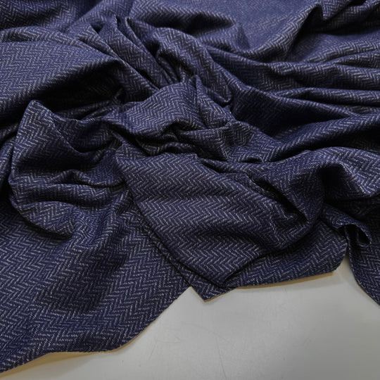 Plexiglass - Polyester Blend Knit - Light Grey/Navy Geometric - 1.95M Bundle - True Deadstock fabric Fabric by private - Sustainable Textile | FABCYCLE