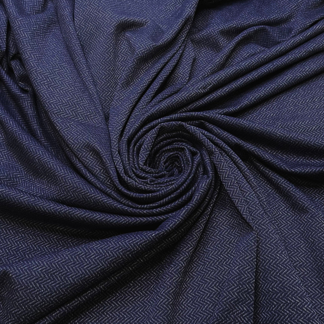 Plexiglass - Polyester Blend Knit - Light Grey/Navy Geometric - 1.95M Bundle - True Deadstock fabric Fabric by private - Sustainable Textile | FABCYCLE