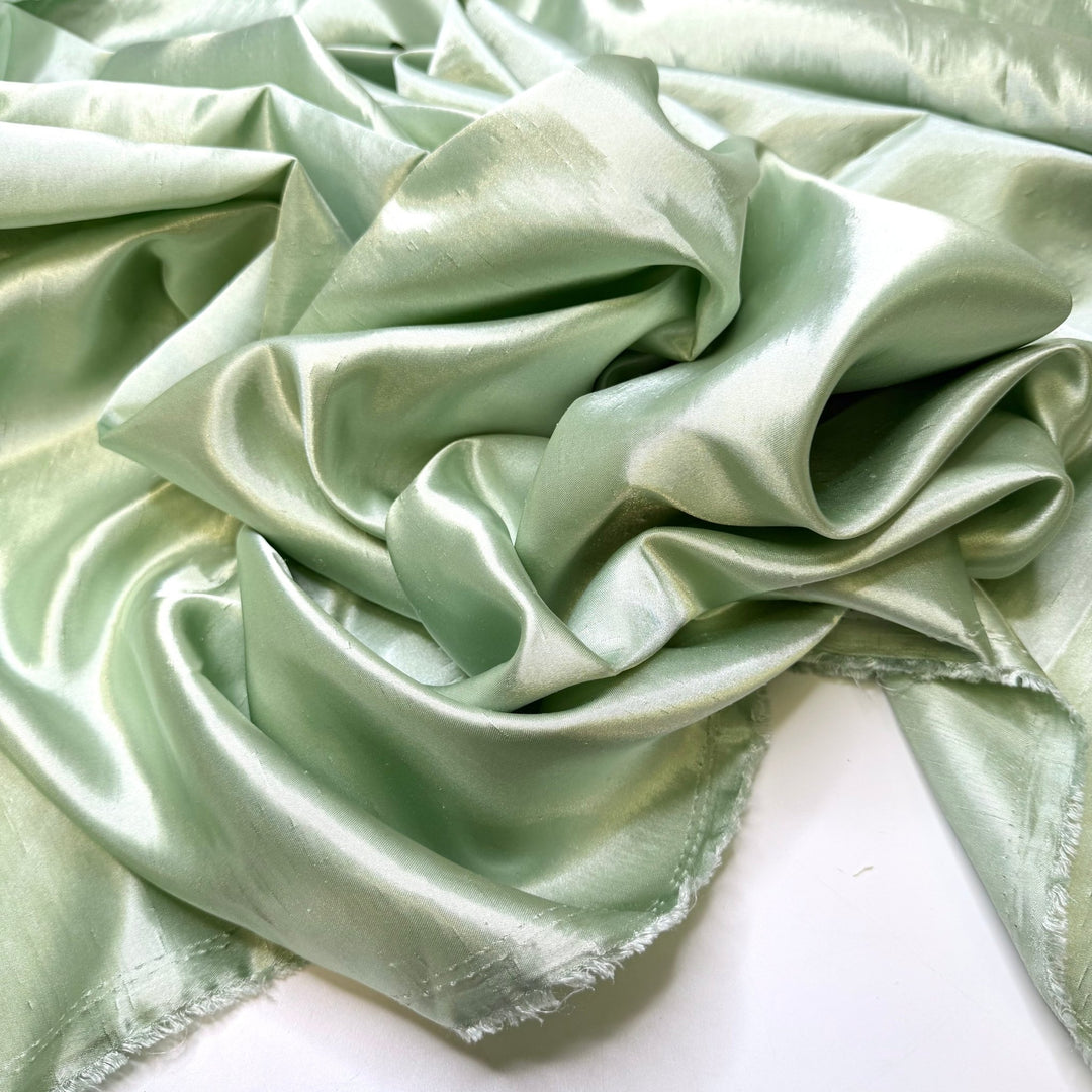 Plotting A Subsistence Farm - Polyester Blend Woven - Light Green - 1.85M Bundle - True Deadstock fabric Fabric by private - Sustainable Textile | FABCYCLE