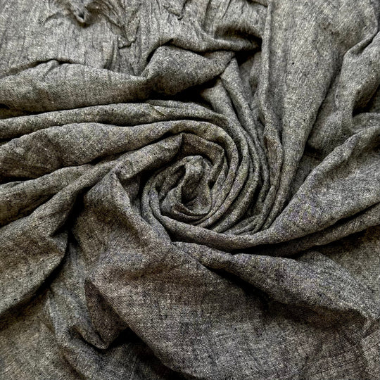 Plowing The Roads - Linen Blend Woven - Grey - 2.25M Bundle - True Deadstock fabric Fabric by private - Sustainable Textile | FABCYCLE