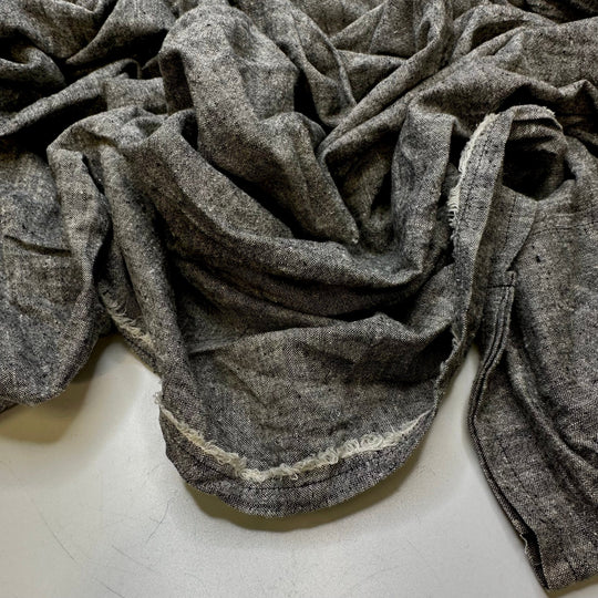 Plowing The Roads - Linen Blend Woven - Grey - 2.25M Bundle - True Deadstock fabric Fabric by private - Sustainable Textile | FABCYCLE