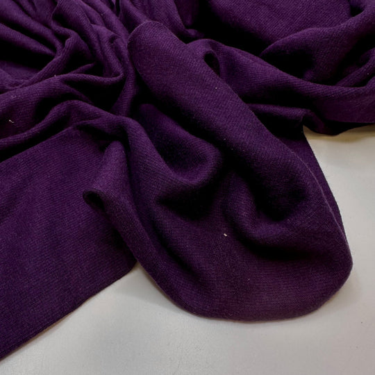 Plum Tired - Tubular Cotton/Bamboo Knit - Dark Purple - 2.7M Bundle - True Deadstock fabric Fabric by private - Sustainable Textile | FABCYCLE