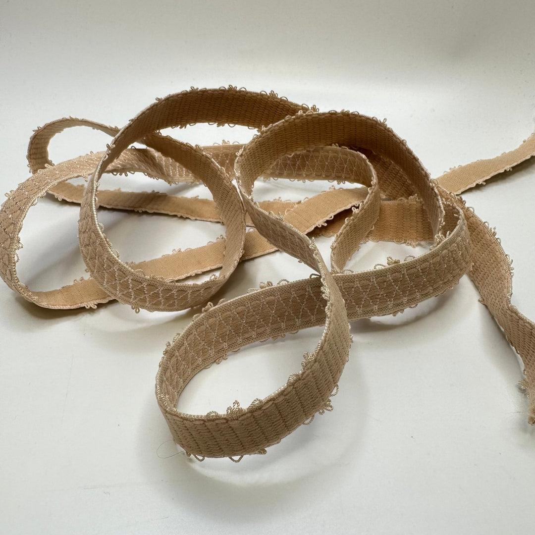 ¾" Plush-Back Elastic - Beige Nude - 1.9M Bundle - True Deadstock supplies Fabric by private - Sustainable Textile | FABCYCLE