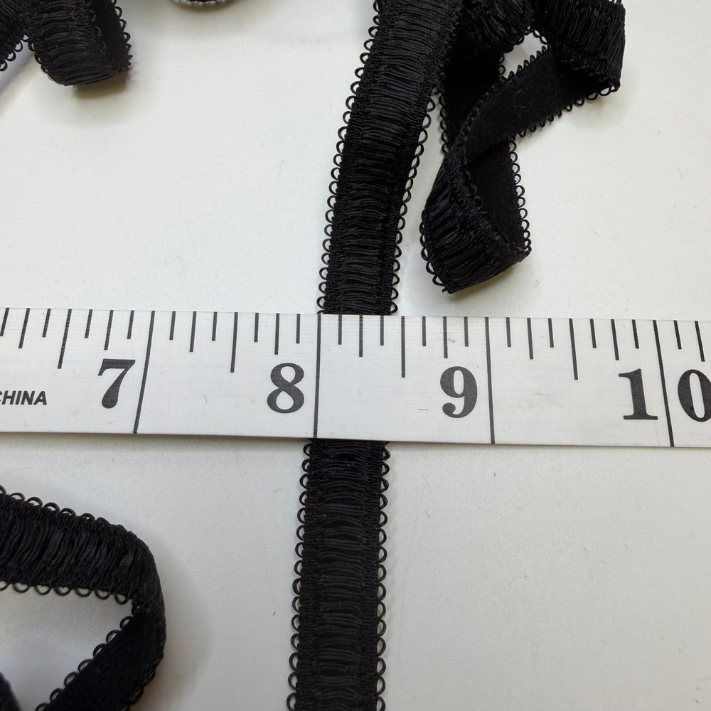 ½" Plush - Back Elastic - Black - 1M - True Deadstock supplies Fabric by private - Sustainable Textile | FABCYCLE
