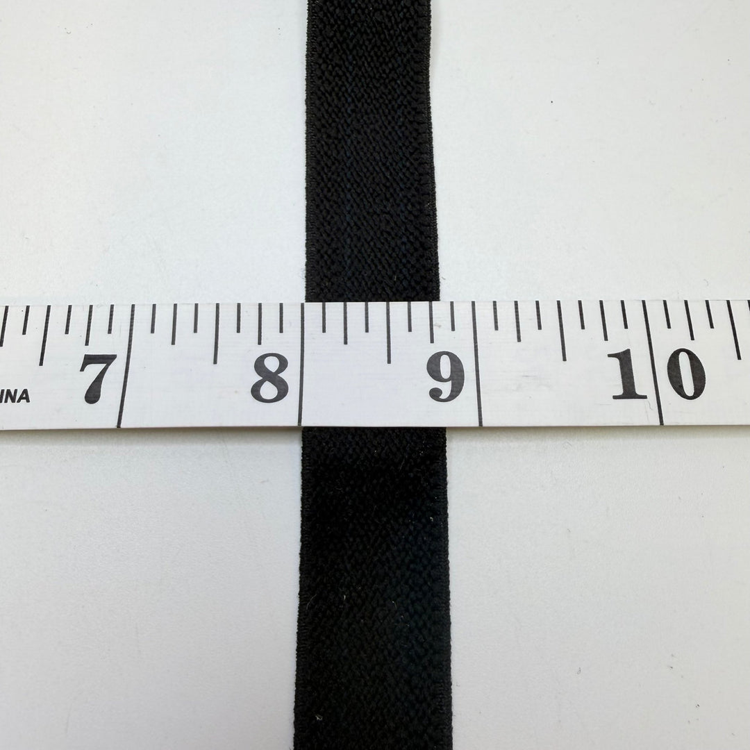 ¾" Plush - Back Elastic - Black - 2.3M Bundle - True Deadstock supplies Fabric by private - Sustainable Textile | FABCYCLE