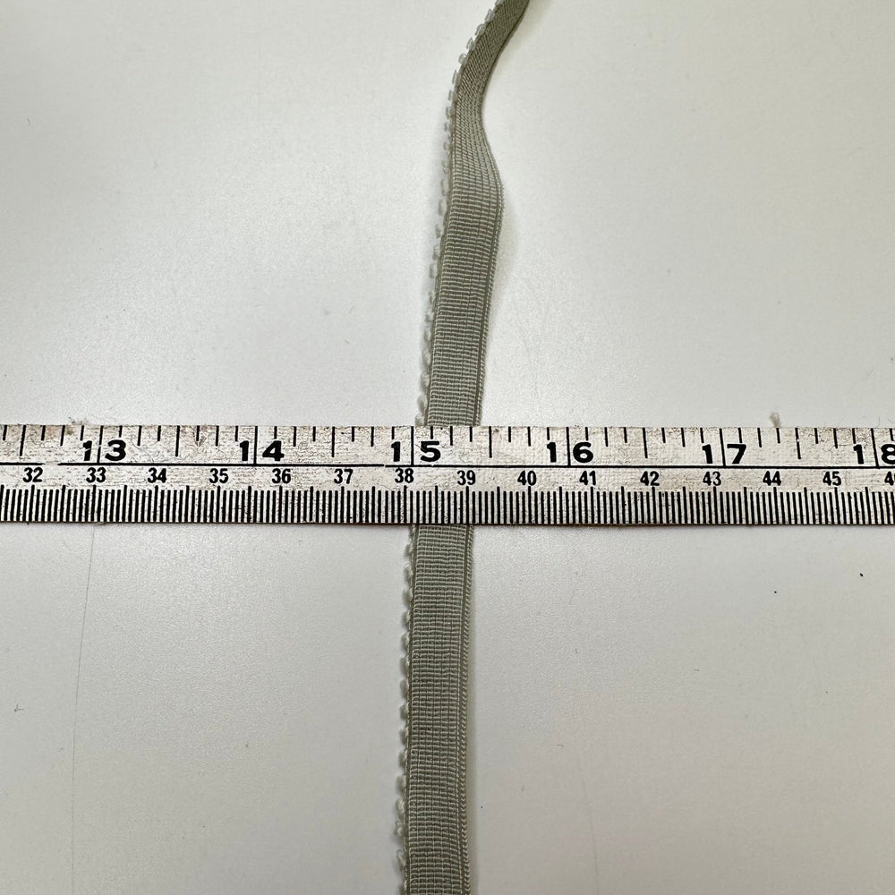⅜" Plush-Back Scalloped Edge Elastic - Light Grey - 1.9M Bundle - True Deadstock supplies Fabric by private - Sustainable Textile | FABCYCLE