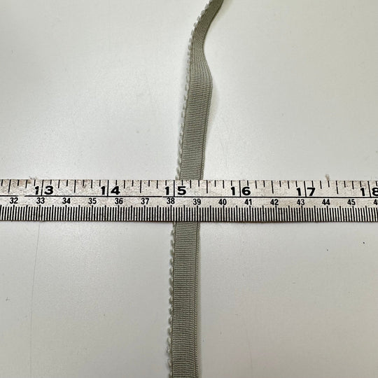 ⅜" Plush-Back Scalloped Edge Elastic - Light Grey - 1.9M Bundle - True Deadstock supplies Fabric by private - Sustainable Textile | FABCYCLE