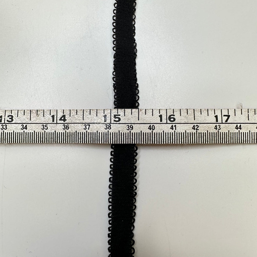 ½" Plush-Back Scalloped Elastic - Black - 1.9M Bundle - True Deadstock supplies Fabric by private - Sustainable Textile | FABCYCLE