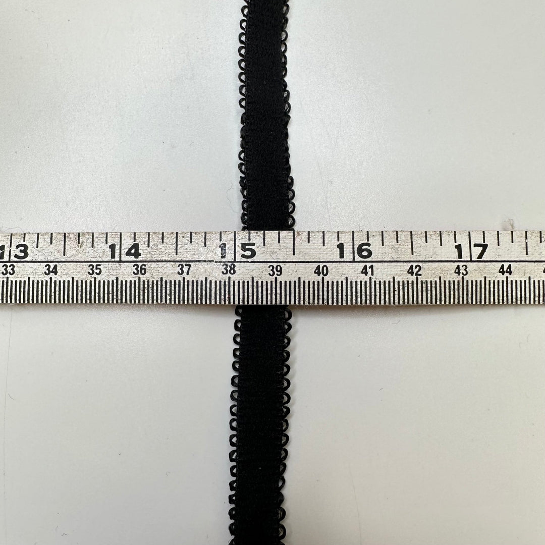 ½" Plush-Back Scalloped Elastic - Black - 1.9M Bundle - True Deadstock supplies Fabric by private - Sustainable Textile | FABCYCLE
