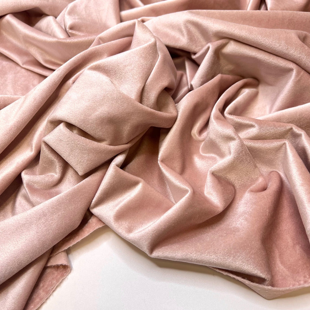 Plush Pink - Knitted Velour Polyester Blend Knit - Light Pink - 3M Bundle - True Deadstock fabric Fabric by private - Sustainable Textile | FABCYCLE