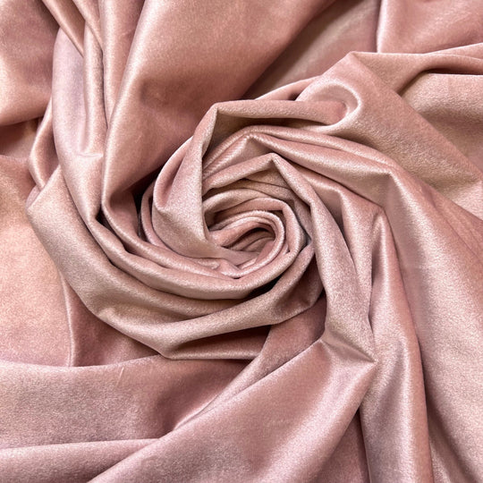 Plush Pink - Knitted Velour Polyester Blend Knit - Light Pink - 3M Bundle - True Deadstock fabric Fabric by private - Sustainable Textile | FABCYCLE