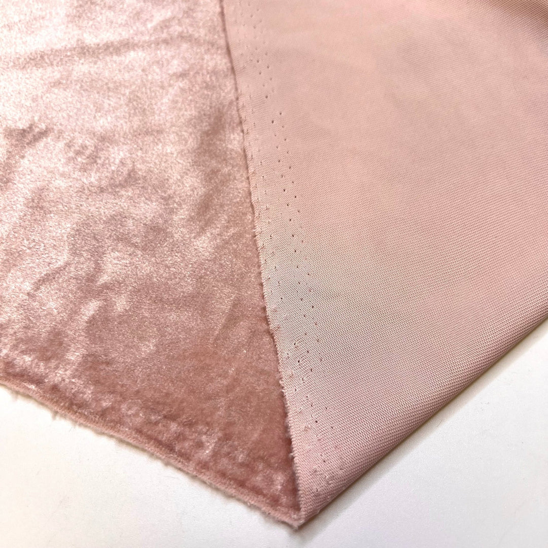 Plush Pink - Knitted Velour Polyester Blend Knit - Light Pink - 3M Bundle - True Deadstock fabric Fabric by private - Sustainable Textile | FABCYCLE