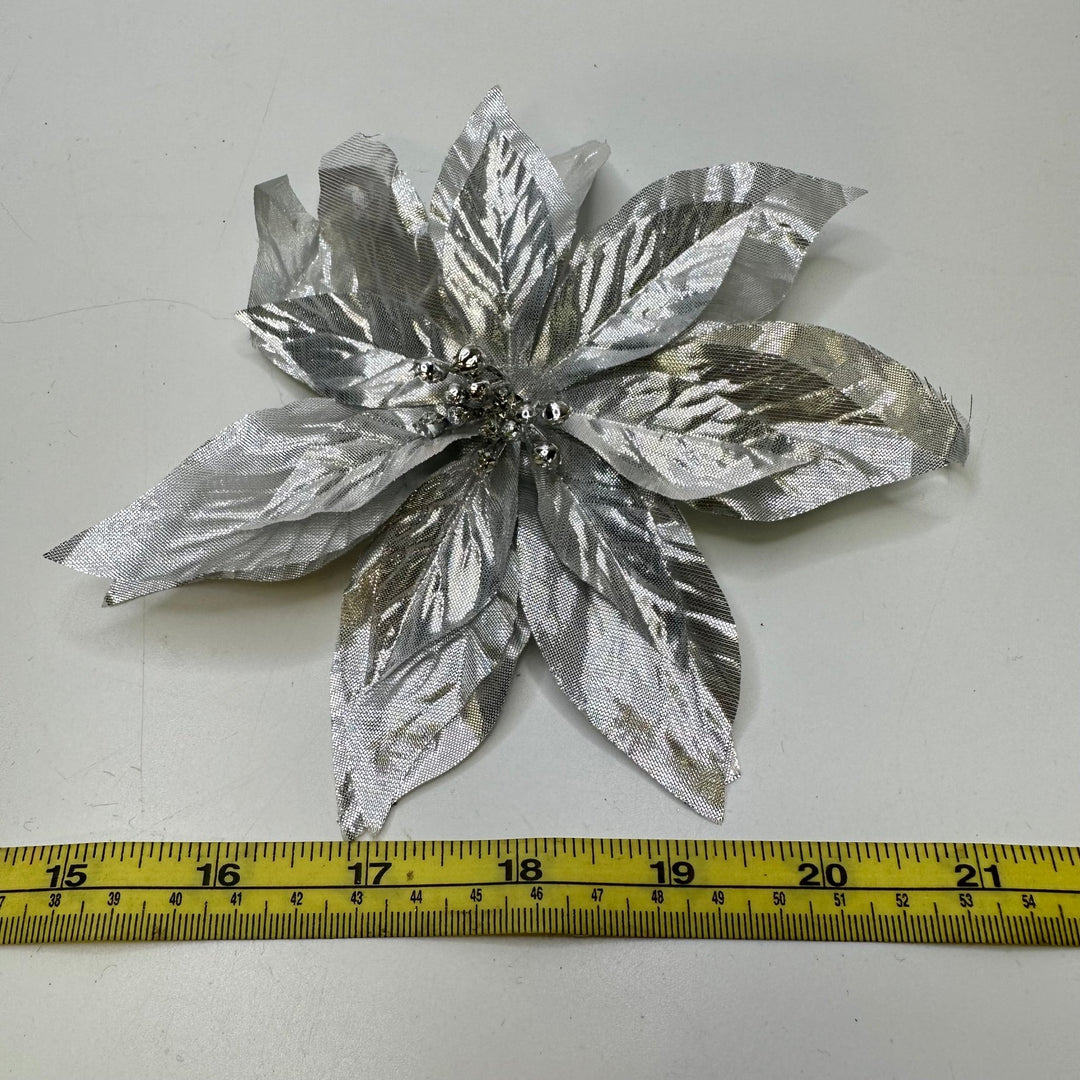 Poinsettia Accessories - Silver - Individual - True Deadstock supplies Fabric by private - Sustainable Textile | FABCYCLE