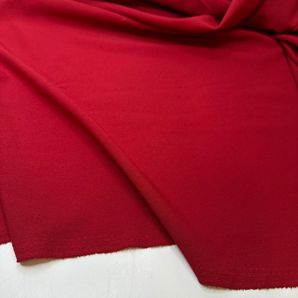 Poinsettia Red - Crepe Poly Woven - Red - 2.6M Bundle - True Deadstock fabric Fabric by private - Sustainable Textile | FABCYCLE
