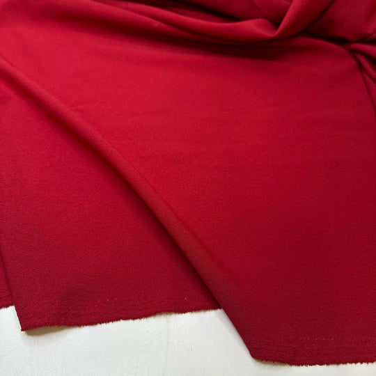 Poinsettia Red - Crepe Poly Woven - Red - 2.6M Bundle - True Deadstock fabric Fabric by private - Sustainable Textile | FABCYCLE