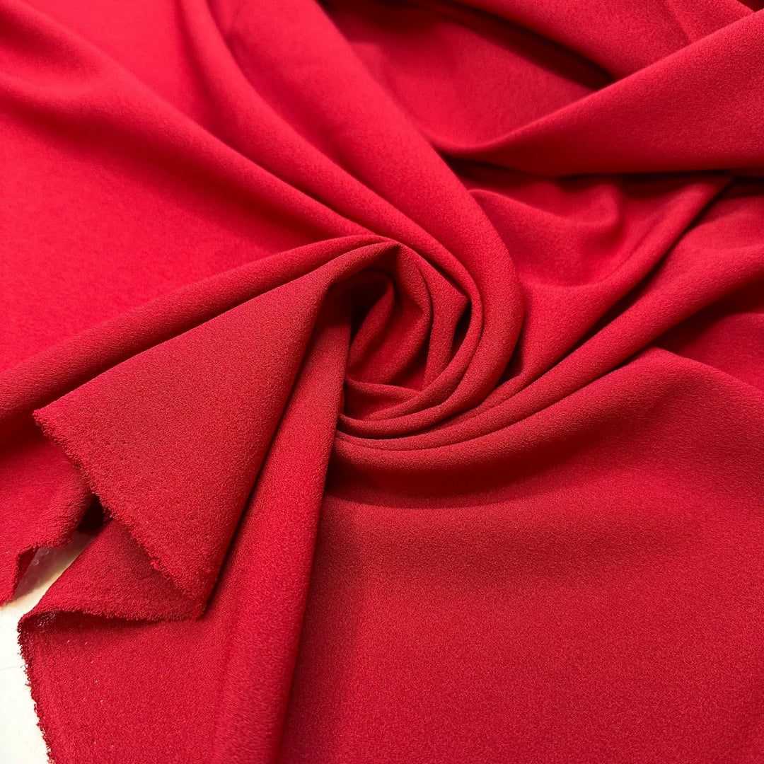 Poinsettia Red - Crepe Poly Woven - Red - 2.6M Bundle - True Deadstock fabric Fabric by private - Sustainable Textile | FABCYCLE